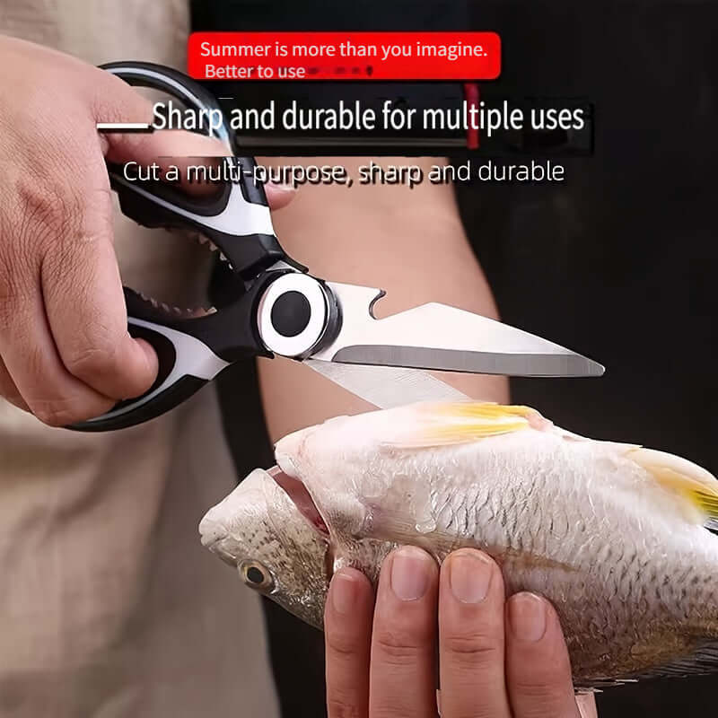 durable stainless steel kitchen shears cutting fish for multiple uses