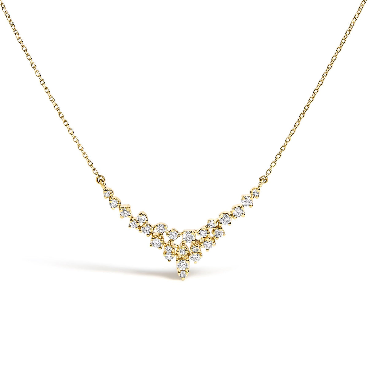 14K Yellow Gold 1/2 Cttw Diamond Scattered 