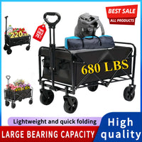 heavy duty folding cart for outdoor use with large capacity of 680 lbs and quick folding design.