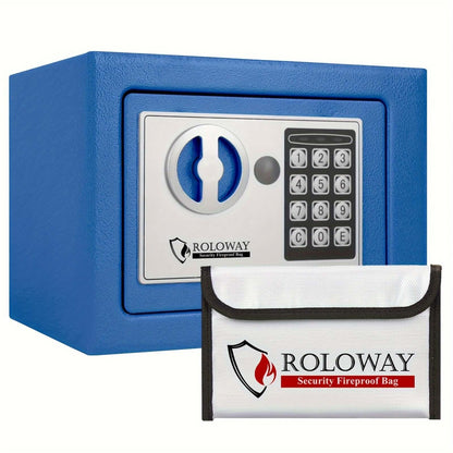 heavy-duty fireproof safe with keypad and fireproof bag for secure storage.