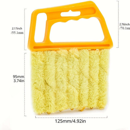 washable window cleaning brush with a fluffy yellow head and an ergonomic handle, ideal for easy window cleaning.