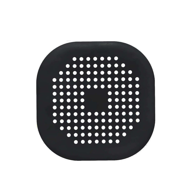 silicone drain protector for bathroom kitchen, square black silicone drain cover with holes