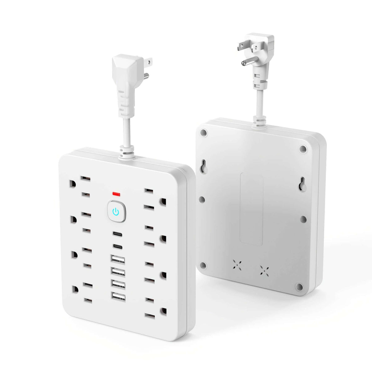 heavy-duty power strip surge protector with multiple outlets and USB ports