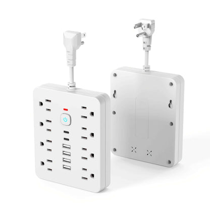 heavy-duty power strip surge protector with multiple outlets and USB ports