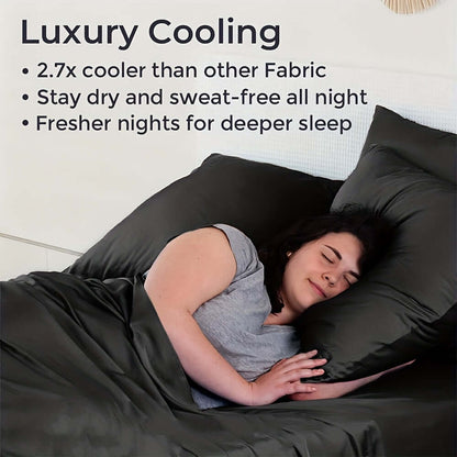 Luxury Cooling Bamboo Cooling Bedding Set for a sweat-free night and deeper sleep.