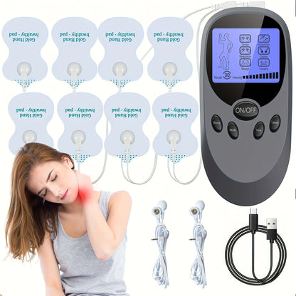 CESLIFF TENS EMS muscle stimulator with pads and accessories for muscle relief and pain management.