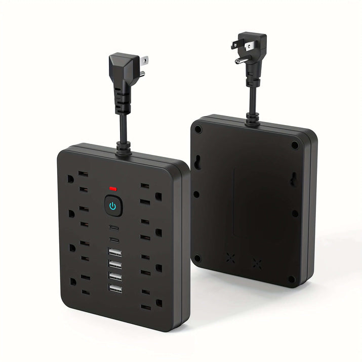 heavy-duty power strip surge protector with multiple outlets and USB ports