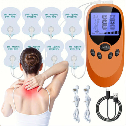 CESLIFF TENS EMS muscle stimulator with pads on back for pain relief and muscle stimulation