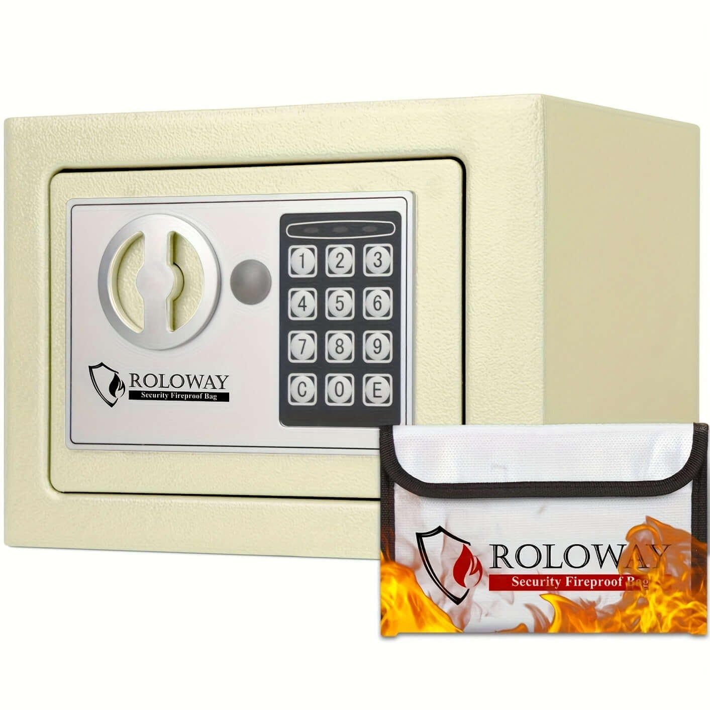 heavy-duty fireproof safe with keypad, featuring digital keypad and security design, ideal for home and office use.