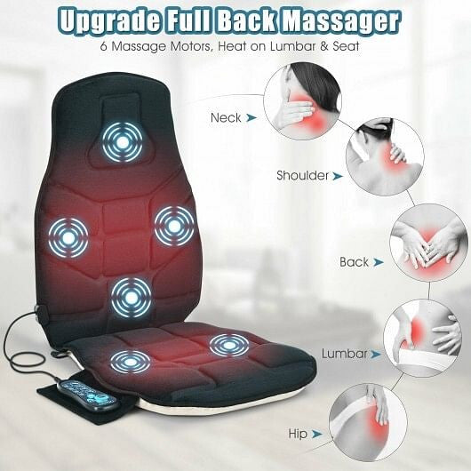 Seat Cushion Massager with Heat and 6 Vibration Motors for Home-2