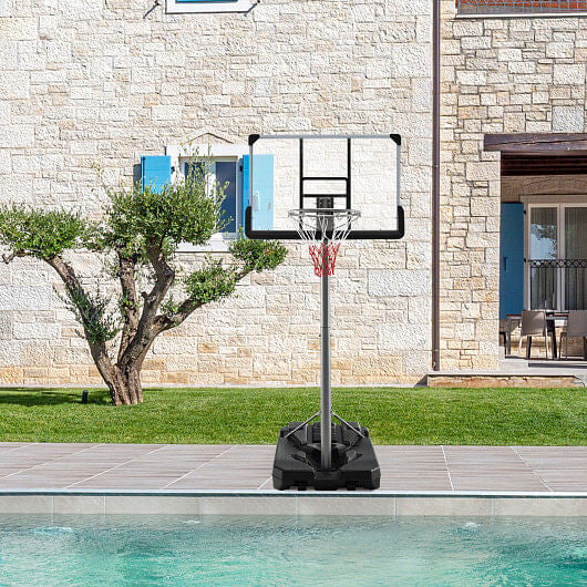 Basketball Hoop with 5.4-6.6FT Adjustable Height and 50" Backboard-Black-2