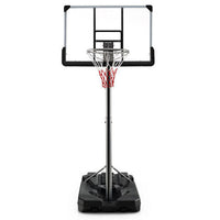 Basketball Hoop with 5.4-6.6FT Adjustable Height and 50" Backboard-Black-0
