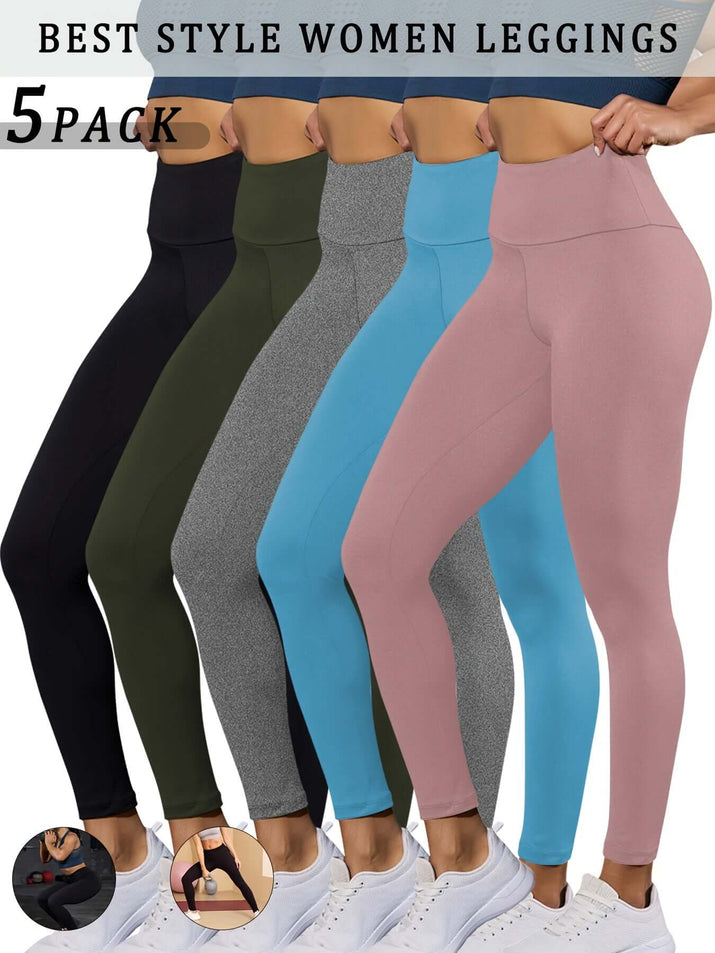 high waisted tummy control leggings 5 pack in various colors for a stylish and comfortable fit.