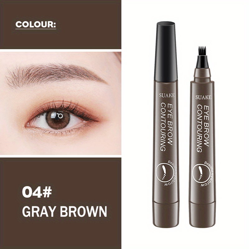 Waterproof eyebrow pen in gray brown shade for precise eyebrow contouring and a long-lasting finish.