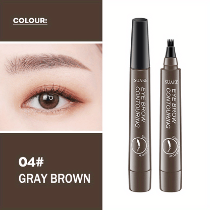 Waterproof eyebrow pen in gray brown shade for precise eyebrow contouring and a long-lasting finish.