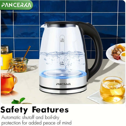 electric tea kettle with auto shut off featuring safety features like automatic shutoff and boil-dry protection