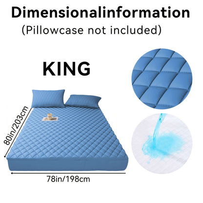 Ultrasonic embossed polyester fabric specifications for king size mattress, showing dimensions and texture.