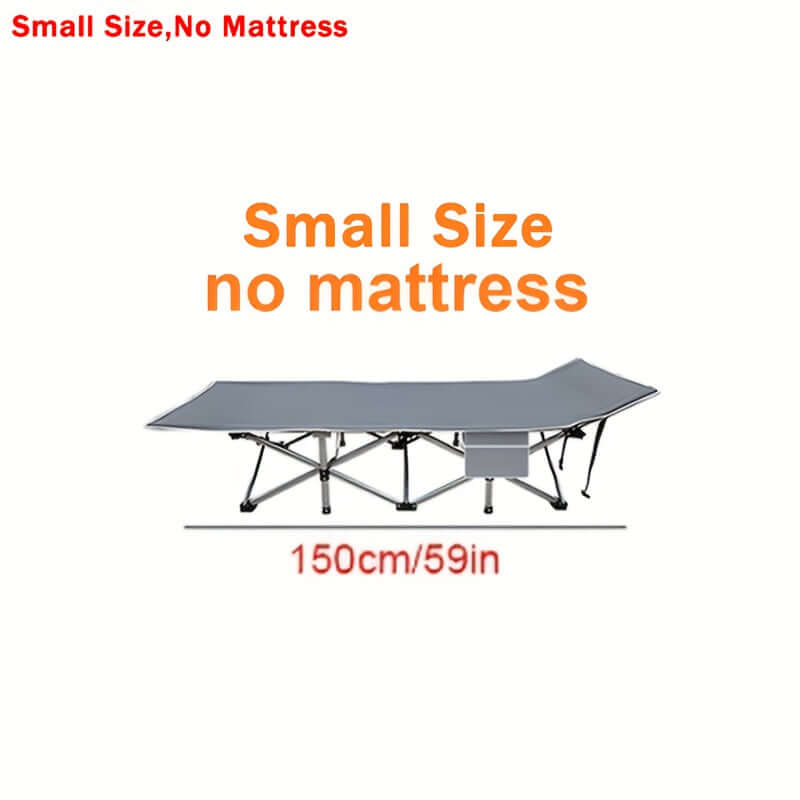 Portable folding guest bed in small size without mattress, ideal for guests or travel.