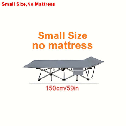 Portable folding guest bed in small size without mattress, ideal for guests or travel.