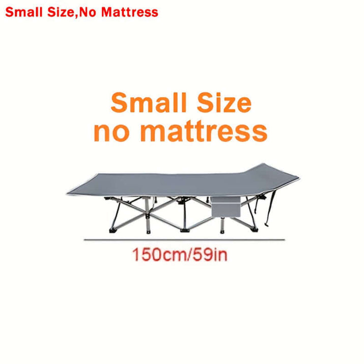 Portable folding guest bed in small size without mattress, ideal for guests or travel.