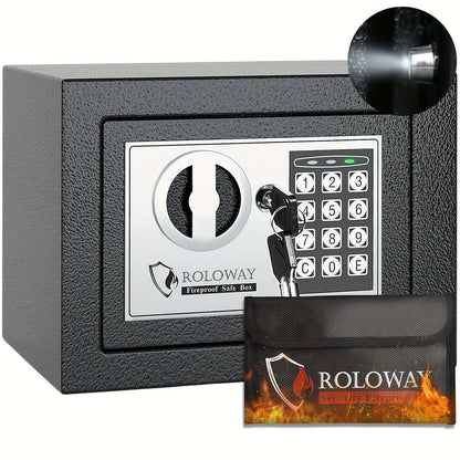 heavy-duty fireproof safe with keypad featuring a secure lock and keypad interface.