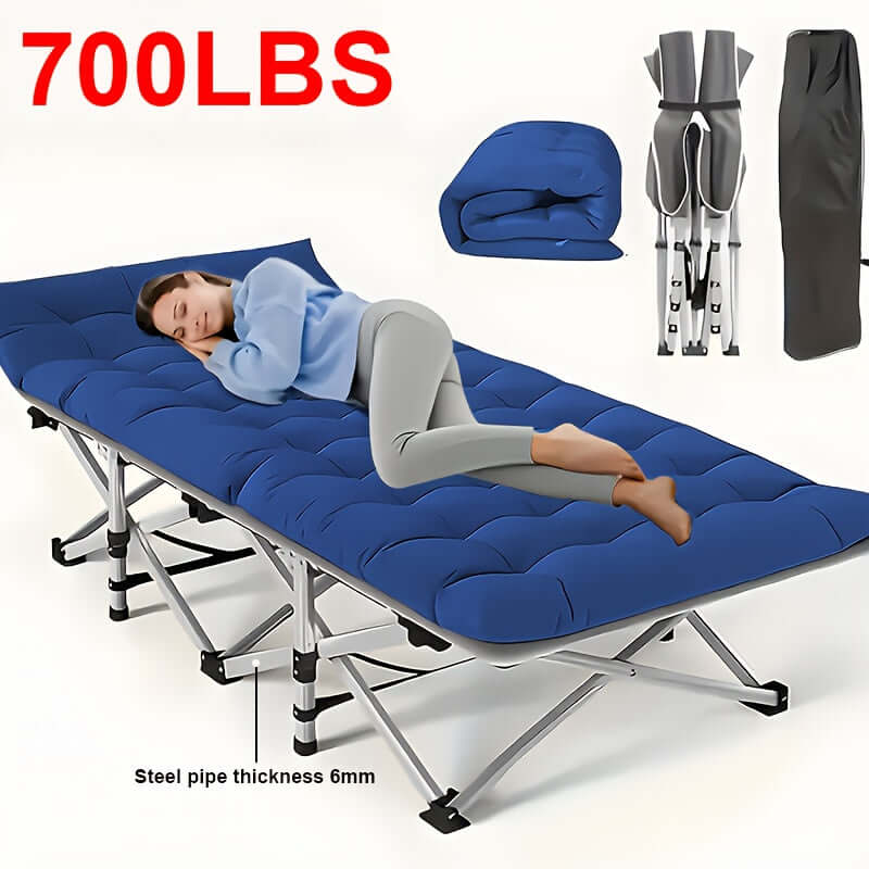 Portable folding guest bed with comfortable mattress; perfect for hosting guests, supports up to 700lbs.