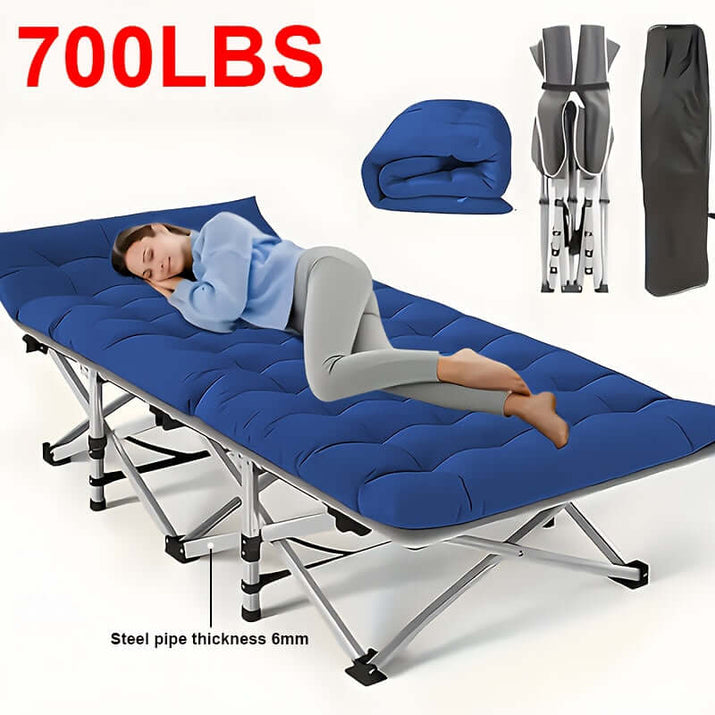 Portable folding guest bed with comfortable mattress; perfect for hosting guests, supports up to 700lbs.