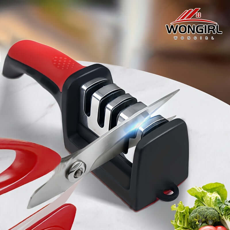 Professional knife sharpener designed for quick and efficient blade sharpening in the kitchen.