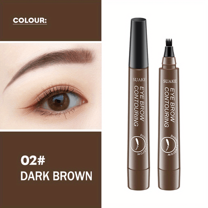 Waterproof eyebrow pen in dark brown shade for precise eyebrow contouring and defining.