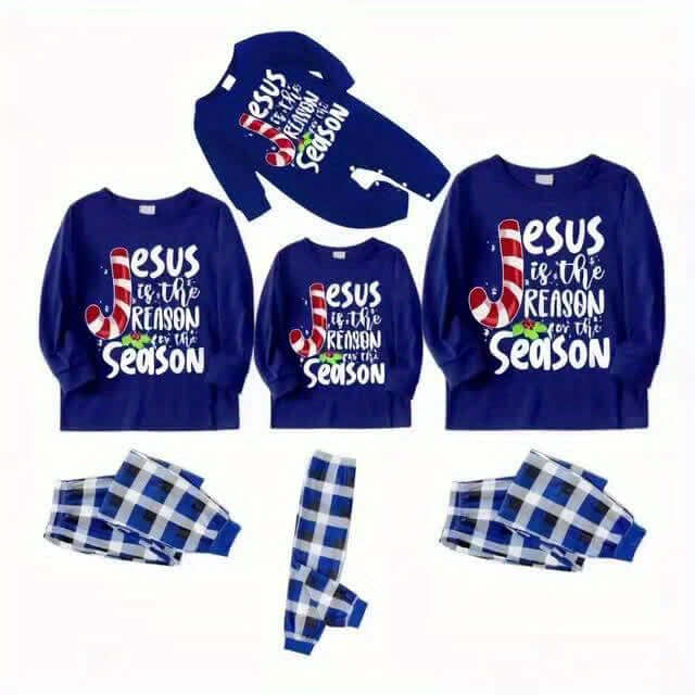 family matching Christmas pajamas featuring festive designs and coordinating plaid patterns for family fun.