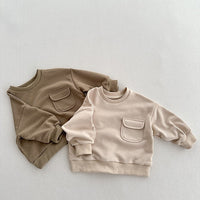 Arrival Kids Unisex Soft Comfortable Long Sleeves Solid Color Top Casual Pullover-0