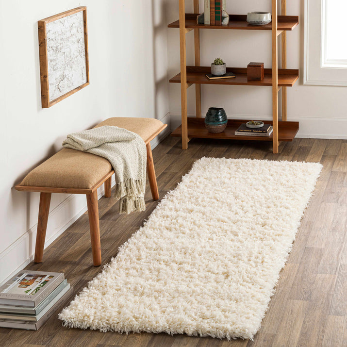 Siari Solid Cream Plush Rug-4